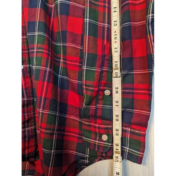 Vintage 90s Polo Ralph Lauren Golf Tilden Plaid Print Red Flannel Shirt Pony XL - Picture 5 of 5